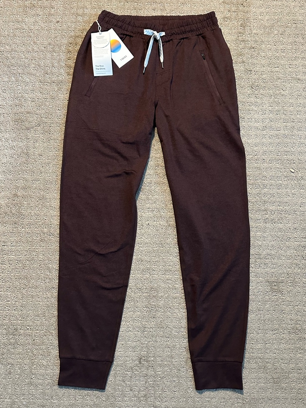NEW mens Vuori Ponto performance jogger pants mahogany heather size small